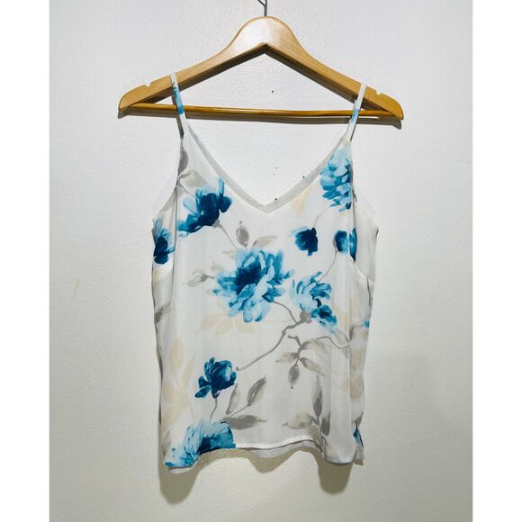 Cami Y2K top reversible polka dots floral blue romantic spring summer women S - Picture 1 of 5